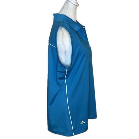 Adidas White & Gray & Teal Sleeveless Polo Shirt Bundle | Climalite | Size L - Picture 7 of 10